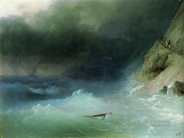 Ivan Aivazovsky the tempest near rocks Seascape Oil Paintings